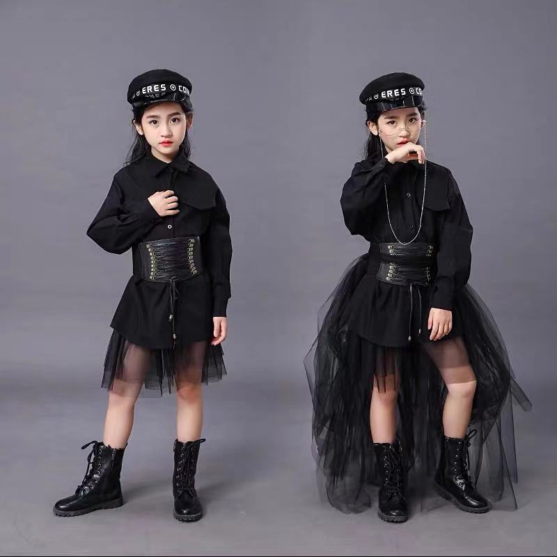 Summer Clothing Girls - 어린이 검은 양복 소녀 모델 경쟁