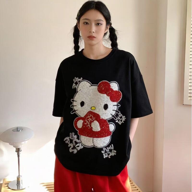 Summer Clothing Modest - 귀여운 반팔 헬로 키티 여름 새