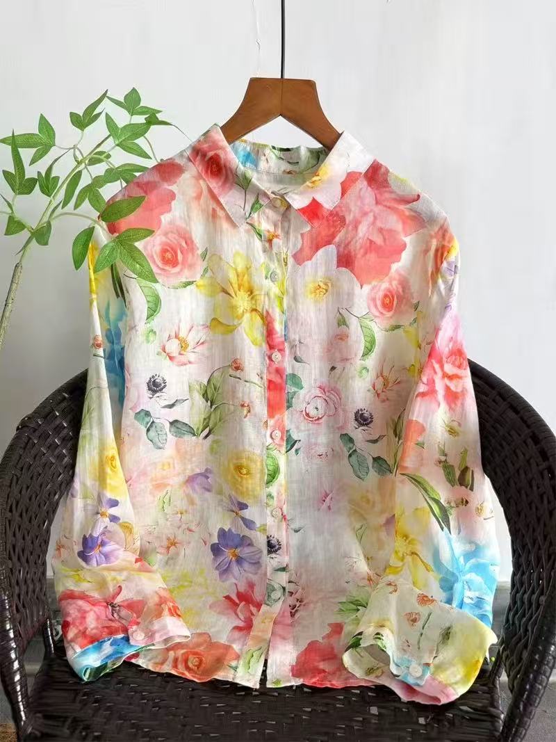 Summer Clothing Japan - 2026 빈티지 의류 100% 라미 린넨