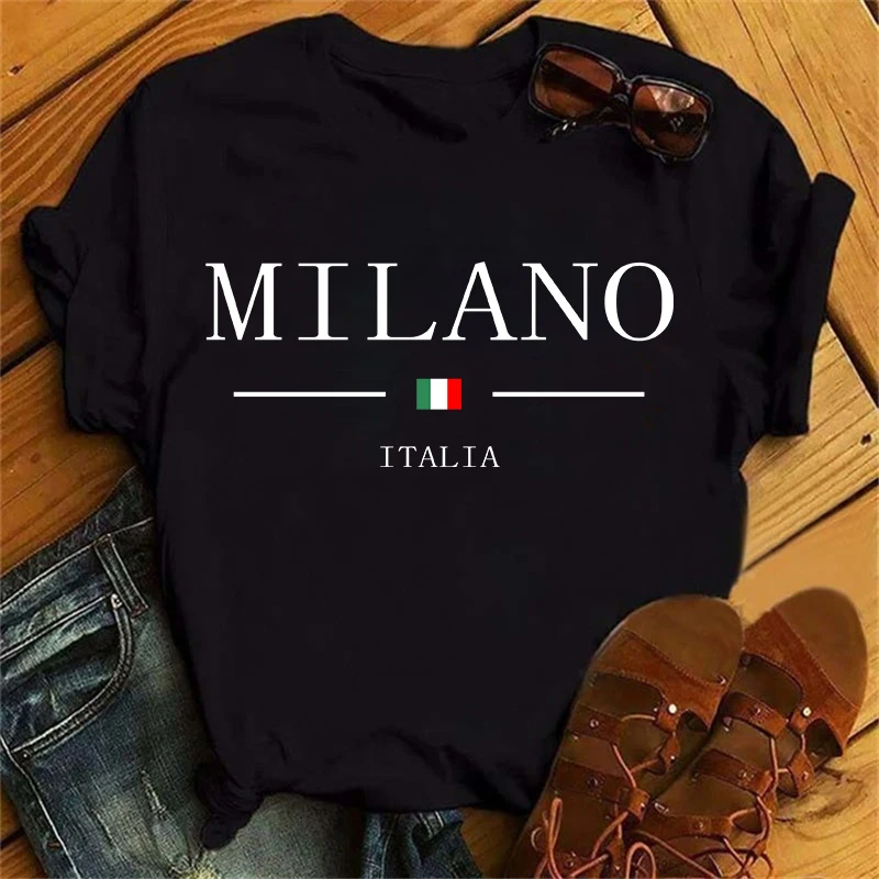 Summer Clothing Brands For Women - 2023 브랜드 여성용 밀라노 문자 프린트