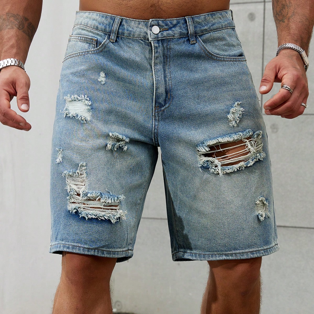 Summer Clothing Brands Men - 남성용 찢어진 짧은 청바지 브랜드 의류,