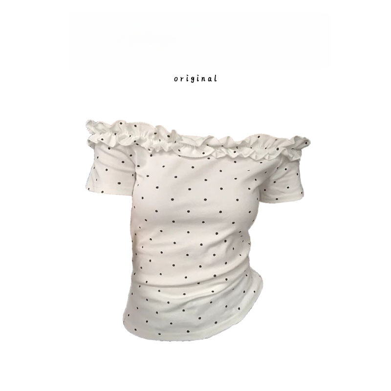 Summer 2025 Clothing Essentials - 2025년 여름 폴카 도트 레이스 트림