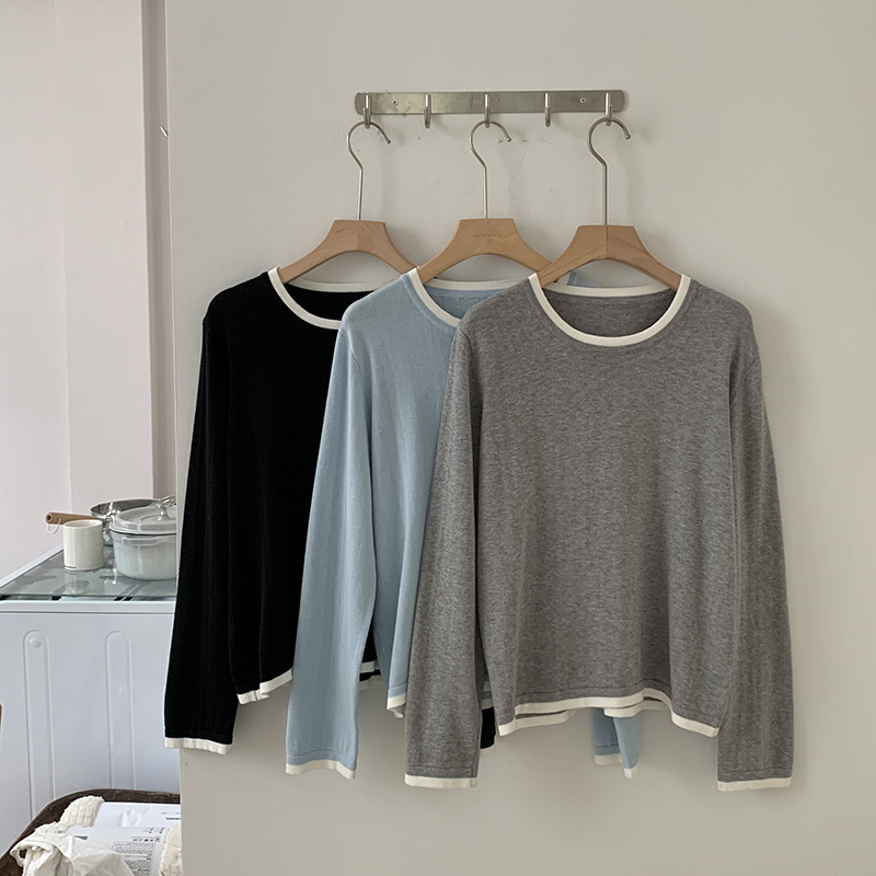 Summer Clothing Modest - 100% 면 여성용 O넥 컬러 블로킹
