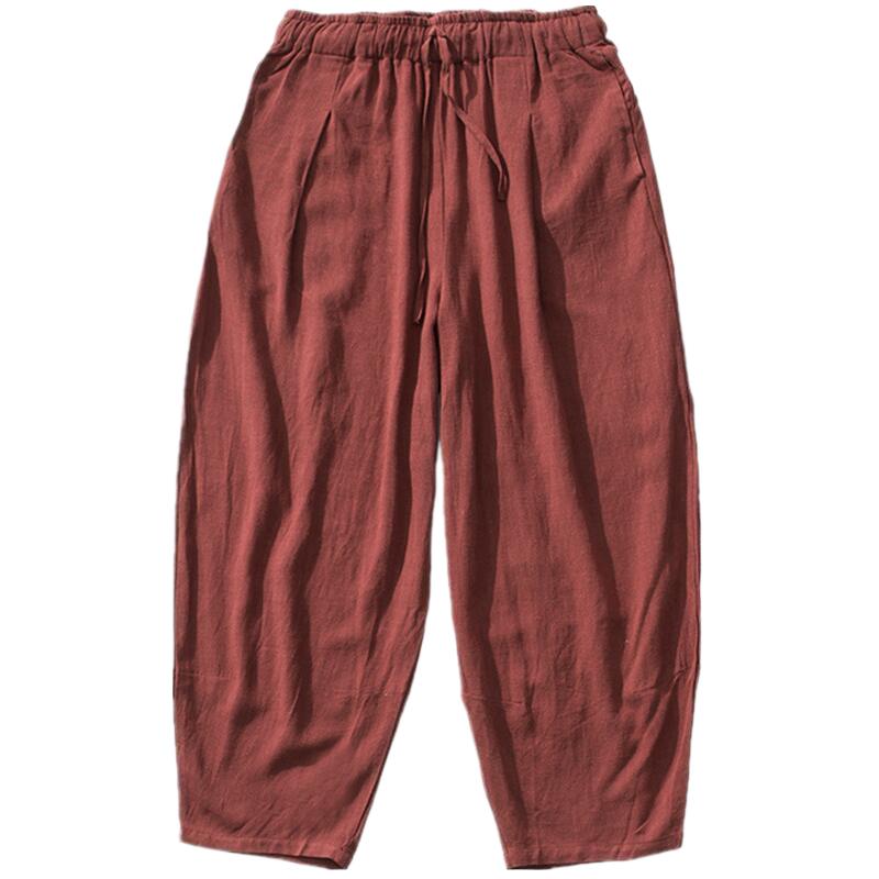 남성용 와이드 레그 팬츠, 코튼 린넨, 느슨한 하렘 바 - Summer Clothing Men Linen 리뷰 및 가격