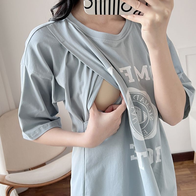 간호복 임산부 수유 긴 티셔츠 잠옷 여성 여름 출산 느 - Summer Clothing Dress 리뷰 및 가격
