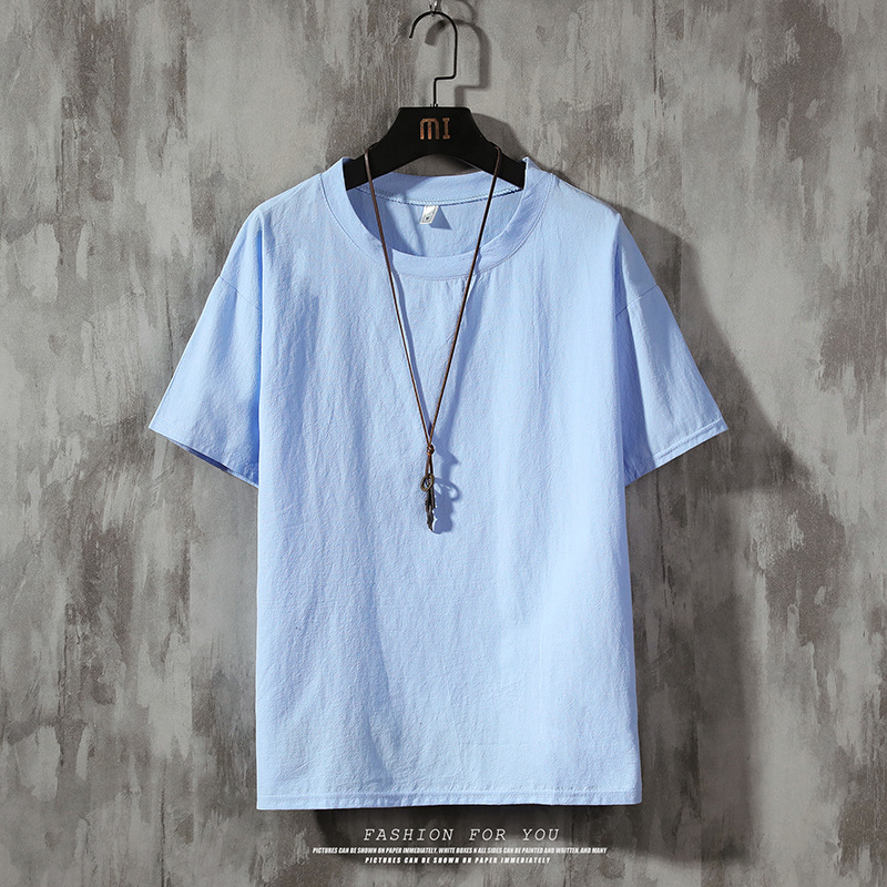 반팔 티셔츠 남성 솔리드 컬러 트렌디 브랜드 반팔 탑  - Summer Clothing Brands Men 리뷰 및 가격