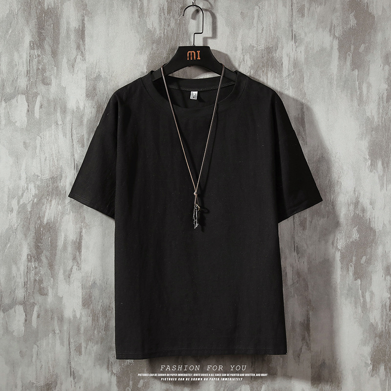 반팔 티셔츠 남성 솔리드 컬러 트렌디 브랜드 반팔 탑  - Summer Clothing Brands Men 리뷰 및 가격