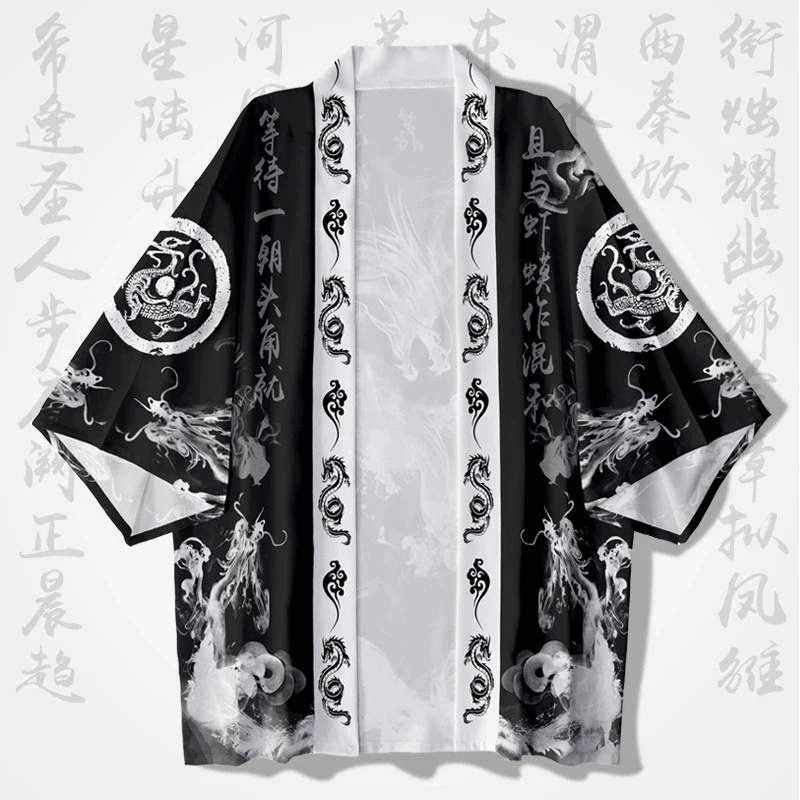 일본 전통 의상 일본 기모노 여성용 잉크 드래곤 프린트 - Summer Clothing Japan 리뷰 및 가격