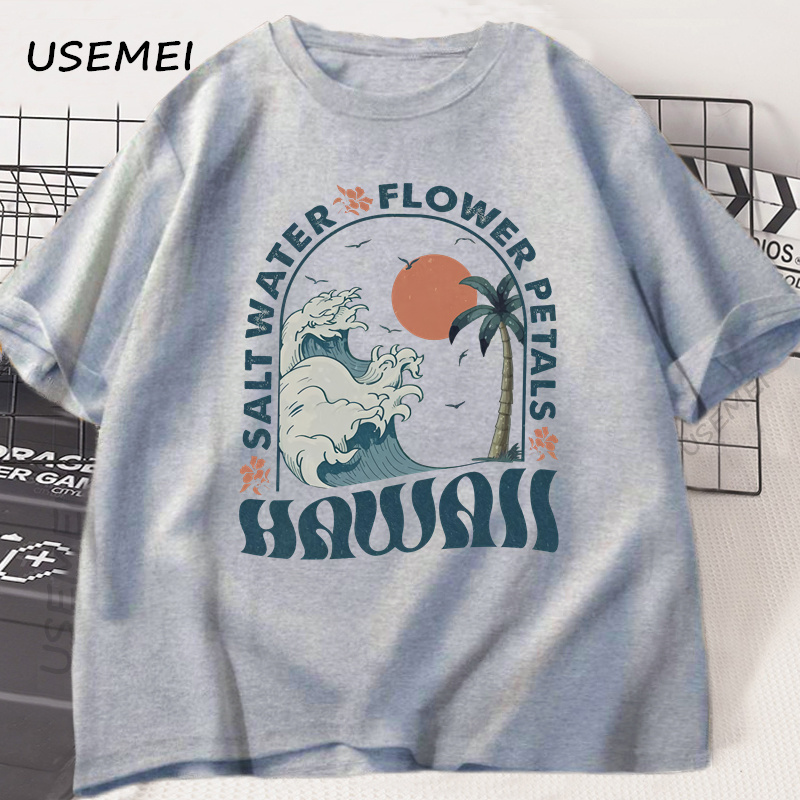 하와이 비치 티셔츠 오션 비치 티셔츠 남성 여성 여름  - Summer Vibes Clothing Men 리뷰 및 가격