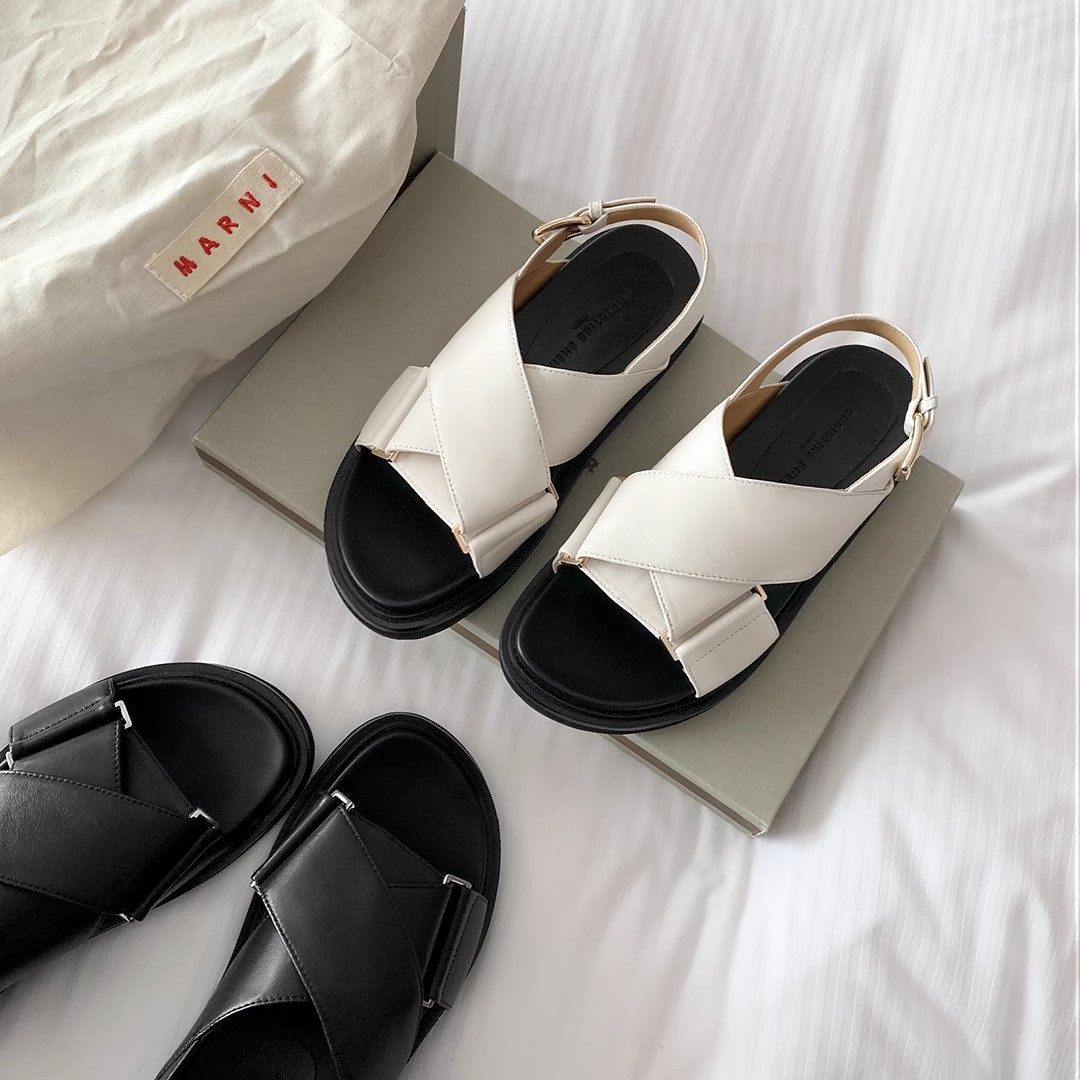 여름 여성 양가죽 크로스 스트랩 오픈토 캐주얼 플랫폼  - Summer Clothing Modest 리뷰 및 가격