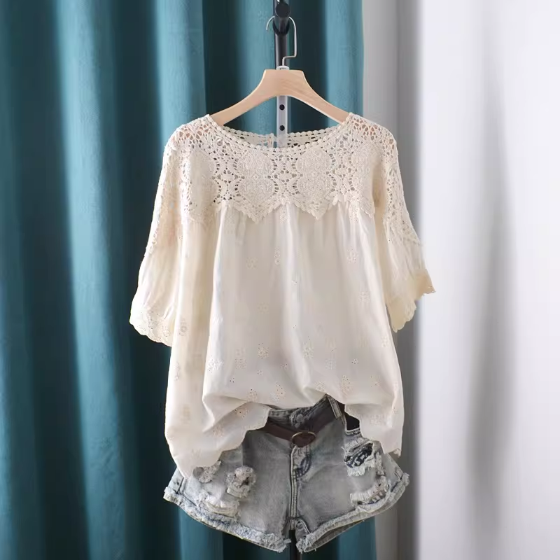 2026 속이 비치는 레이스 패치워크 셔츠와 블라우스  - Summer Clothing Japan 리뷰 및 가격