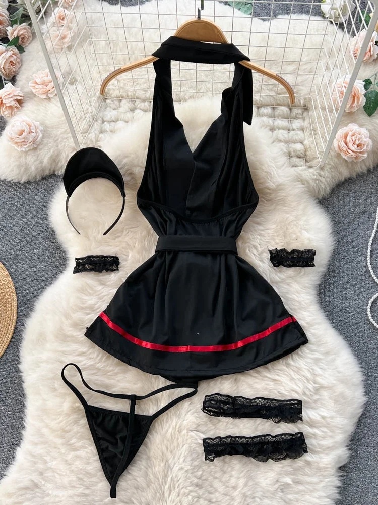 에로틱 패션 섹시 홀터 란제리 드레스 여름 V넥 빈티지 - Summer Clothing On Sale 리뷰 및 가격