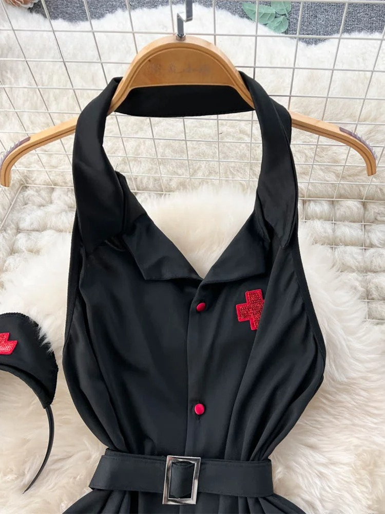 에로틱 패션 섹시 홀터 란제리 드레스 여름 V넥 빈티지 - Summer Clothing On Sale 리뷰 및 가격