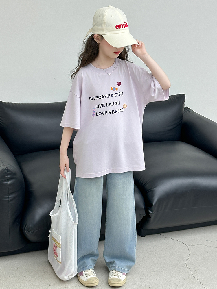 여아 여름 반팔 티셔츠 세트 캐주얼 데님 투피스 수트  - Summer Clothing Girls 리뷰 및 가격