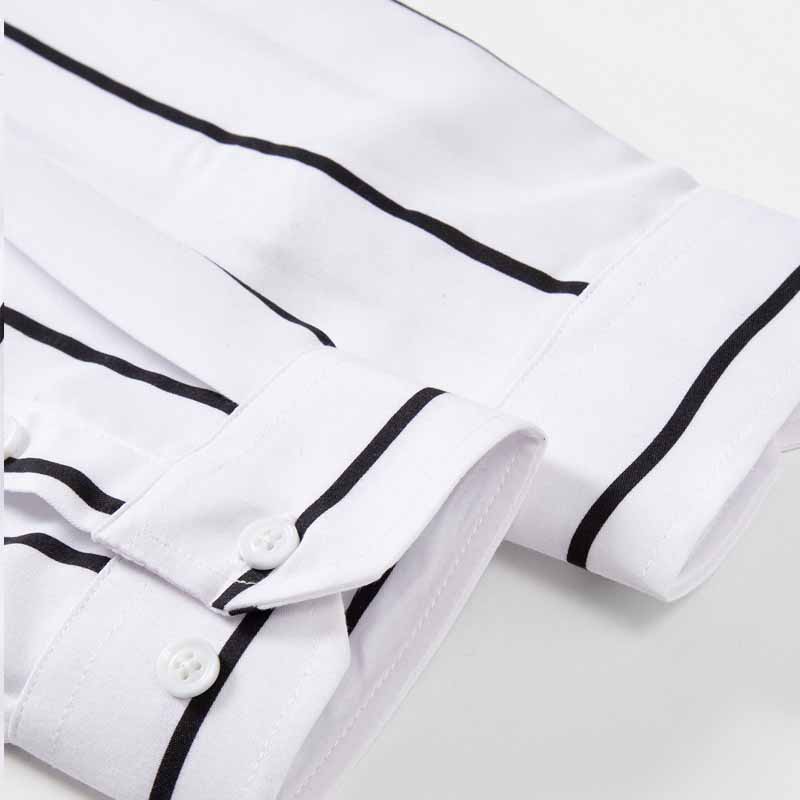 남성 스트라이프 드레스 셔츠 긴팔 슬림핏 포멀 비즈니스 - Summer Clothing Dress 리뷰 및 가격