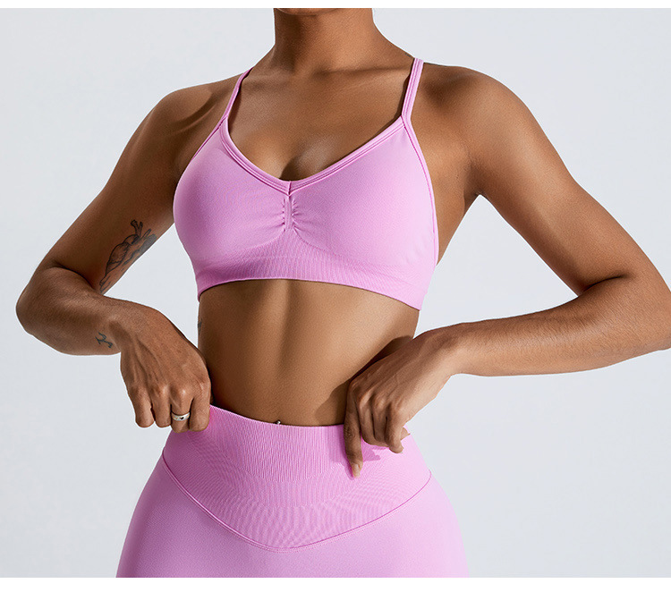 여름 섹시 스크런치 스포츠 브라 짐 탑 여성 러닝 백  - Summer Yoga Clothing 리뷰 및 가격