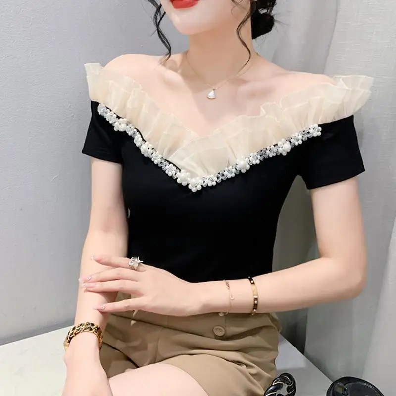 여름 복장 여성 탑 오프 숄더 T 셔츠 여성용 트렌드  - Summer Clothing Reviews 리뷰 및 가격