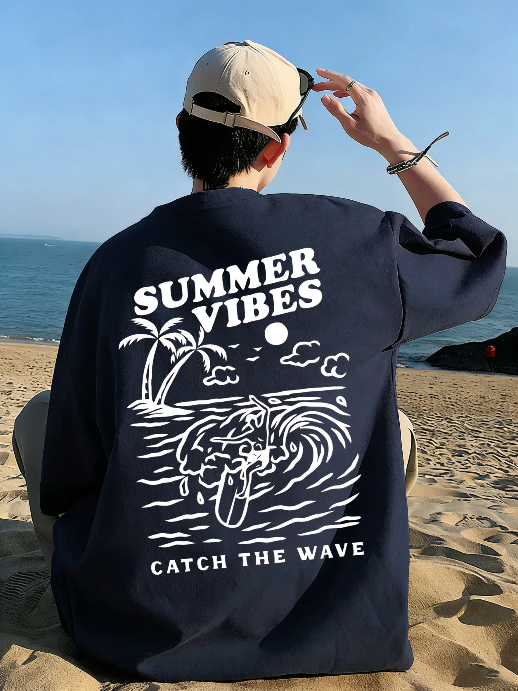 Summer Vibes Catch The Wave 티셔 - Summer Vibes Clothing Men 리뷰 및 가격