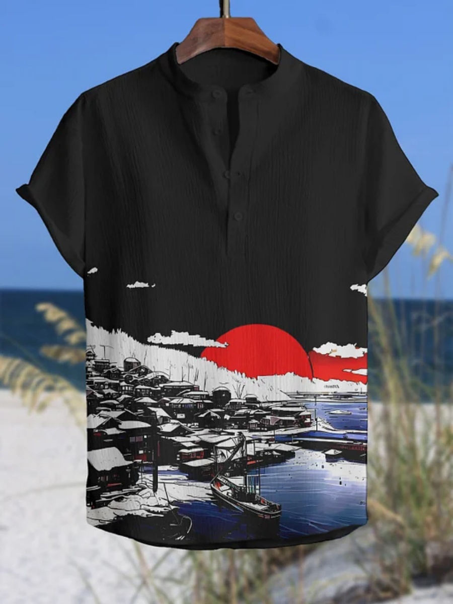 남성용 폴로 셔츠 문어 프린트 반팔 폴로 셔츠 여름 패 - Summer Clothing Men Linen 리뷰 및 가격
