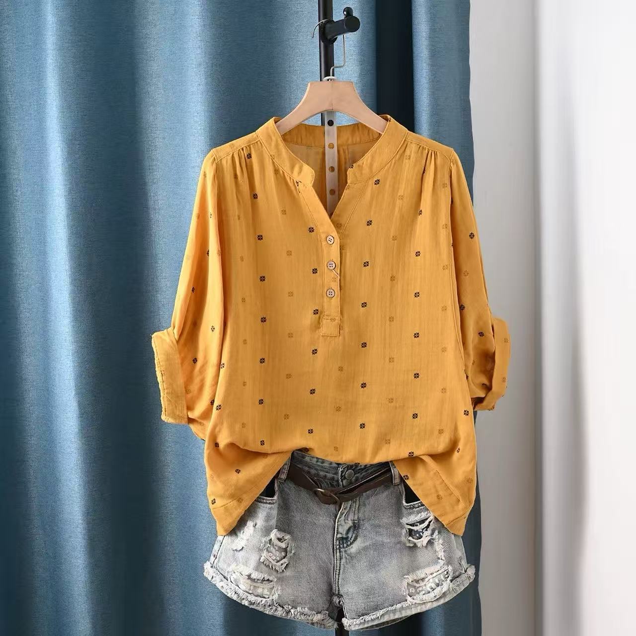 2026 여성 블라우스 일본산 면사 폴카 도트 셔츠 & - Summer Clothing Japan 리뷰 및 가격