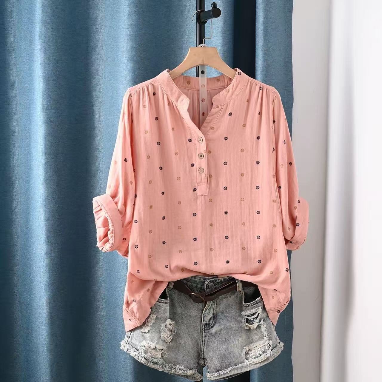2026 여성 블라우스 일본산 면사 폴카 도트 셔츠 & - Summer Clothing Japan 리뷰 및 가격