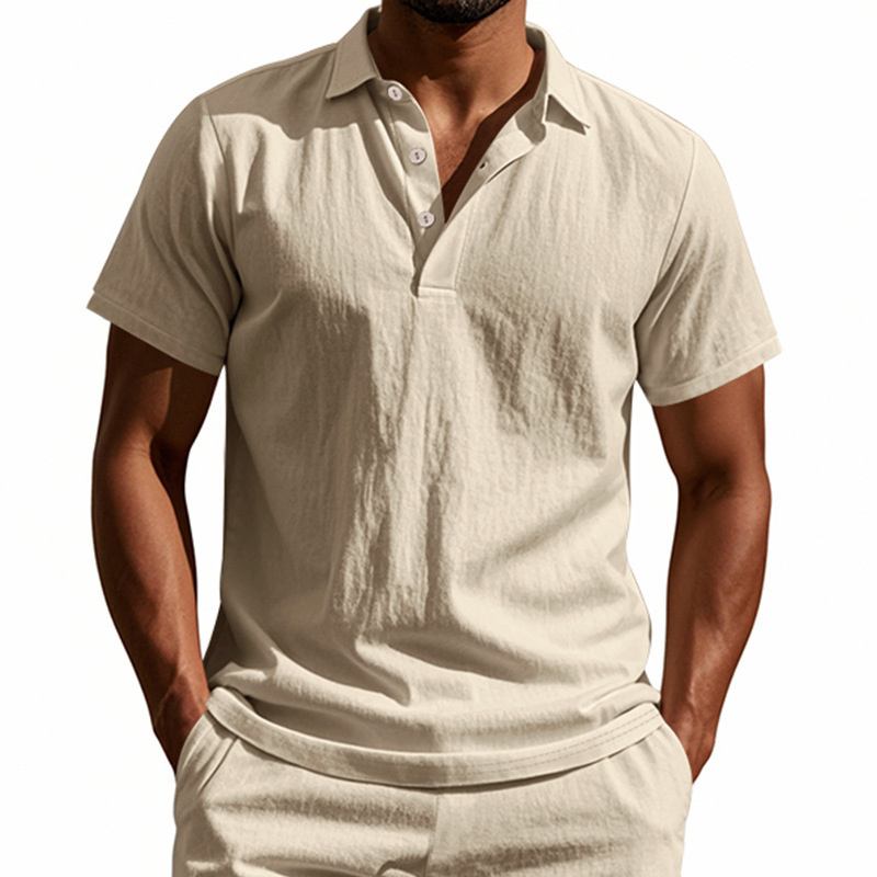 고품질 95% 린넨 반팔 폴로 셔츠 남성 캐주얼 루즈핏 - Summer Clothing Men Linen 리뷰 및 가격