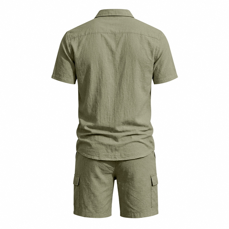남성 여름 아메리칸 린넨 투피스 세트 반팔 셔츠 드로스 - Summer Clothing Men Linen 리뷰 및 가격
